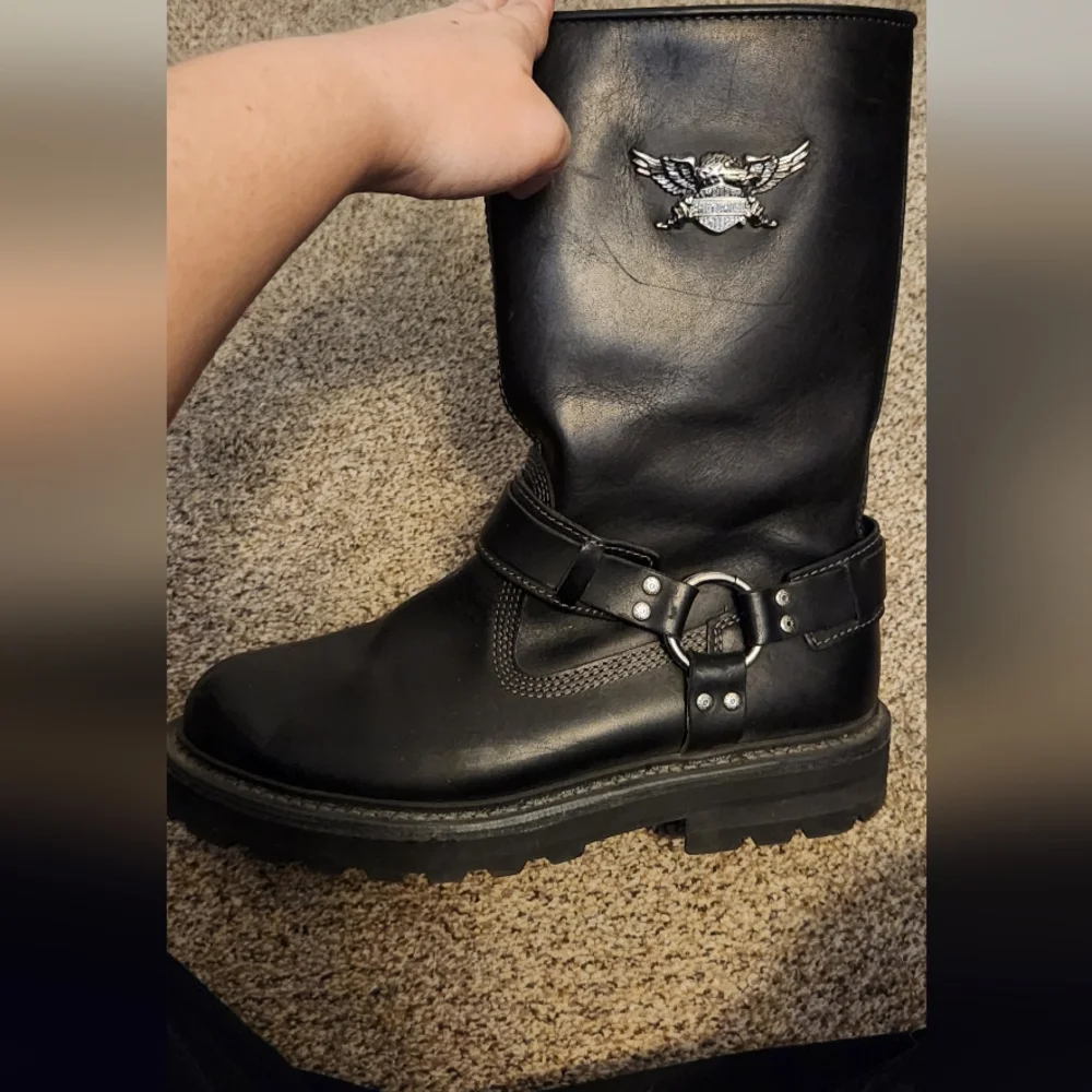 Harley-Davidson Black Leather Riding Boots - Picture 8 of 9